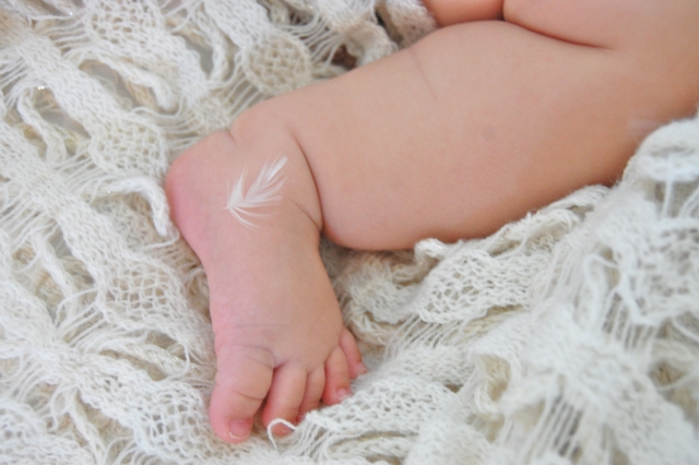 赤ちゃんの足に羽